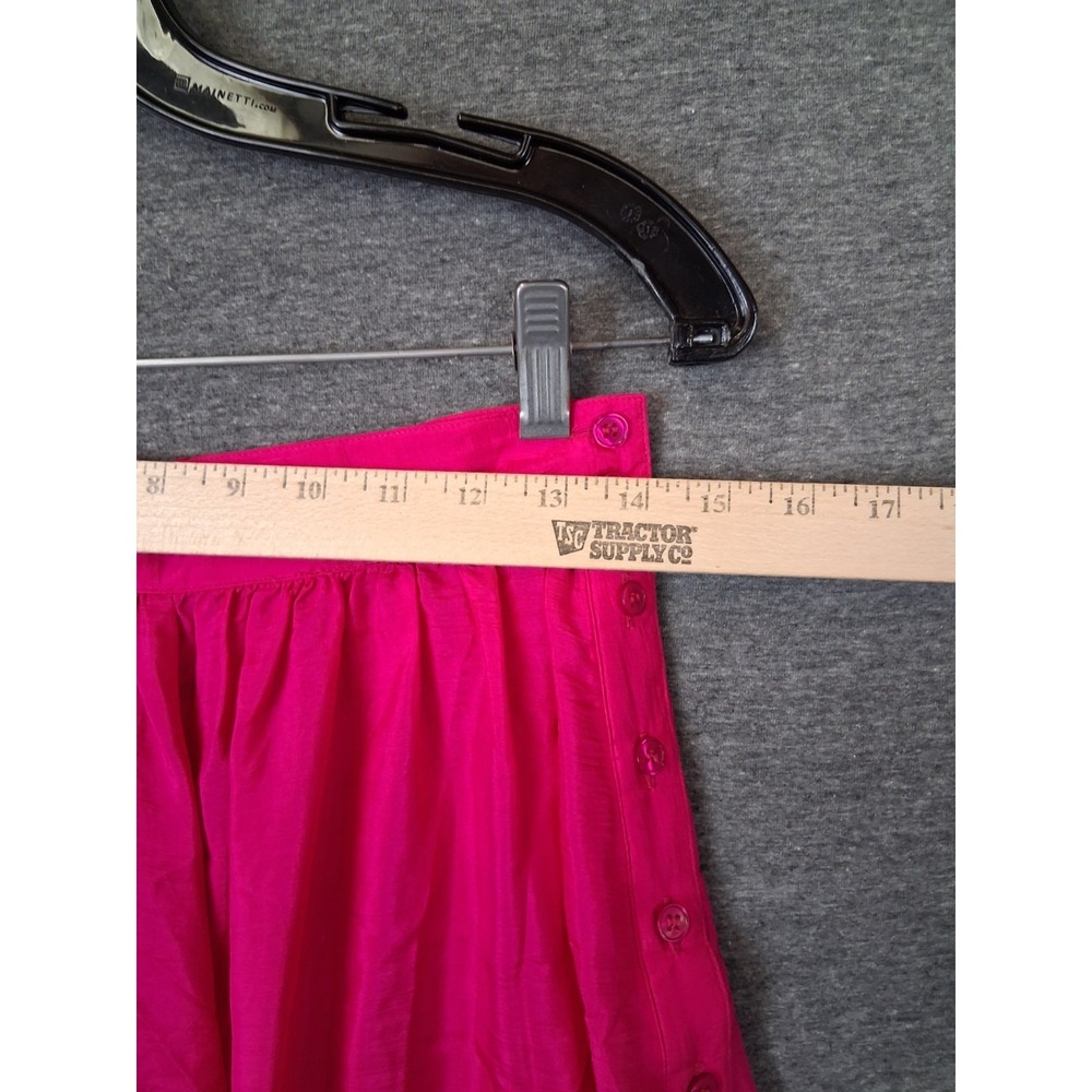VTG UNO Womens Skirt Small Pink 100% Silk A Line Barbiecore Classic Retro - Picture 3 of 8